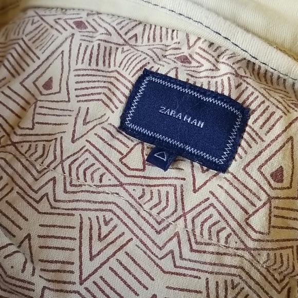 ZARA MAN Modern Chino Pants 38 x 30 Soft yellow - Picture 5 of 6